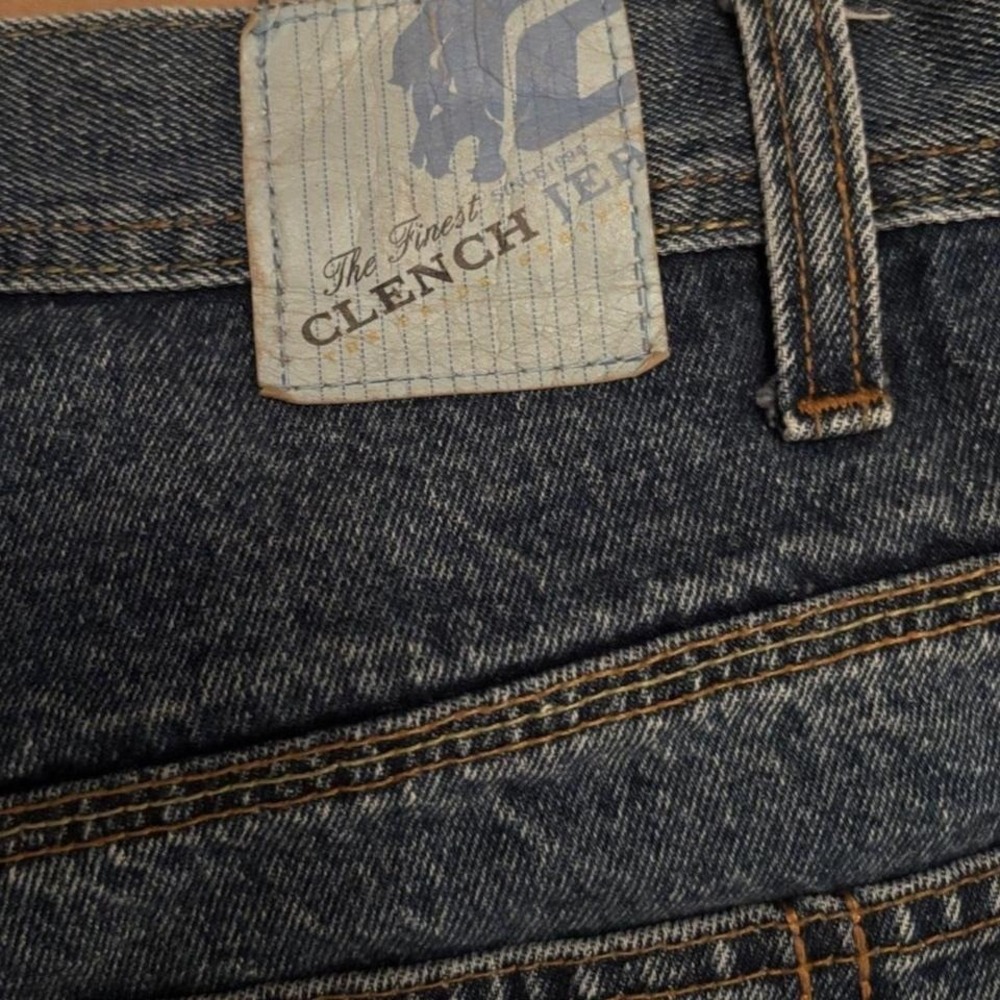 Clench Jeans Mens 36 X 34 Blue Denim Jeans Pants Straight Leg Y2K Vtg 2000s‎ 00s - Picture 3 of 4
